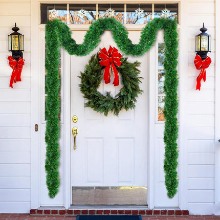 33FT Green Christmas Tinsel Garland Artificial Christmas Pine Decorative Garland Greenery Vine Garland for Christmas Tree Wedding Party