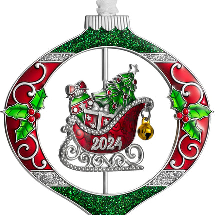 Laraine Christmas Tree Ornaments – Decorative Rotating Hanging Pendant of Car Charm Holiday Rotatable Keepsake Home Decor (Sleigh ())