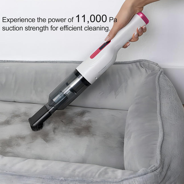 Hand Vacuum, Advanced Clean Cordless Handheld Vacuum, Compact Home And Car Vacuum With Crevice Tool, Lightweight & Portable, 11000Pa, Onetouch Empty For Car & Home,Mattress, Pink