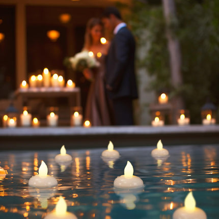 Homemory 36 Pack Flameless Floating Candles, Warm White Led Flickering Tealight Candles in Bulk, Decor for Wedding, Party, Centerpiece, Pool, Christmas