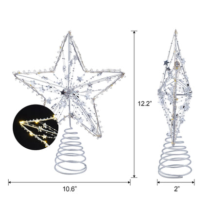 Christmas Tree top Star, LED Warm Light, Christmas Tree top Bright Star, Used for Christmas Tree Decoration Internal Decoration