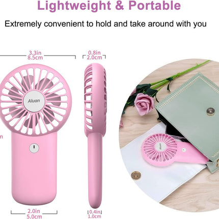 Aluan Handheld Fan Powerful Personal Mini Portable Speed Adjustable Battery Operated Usb Rechargeable Eyelash Fan For Kids Women