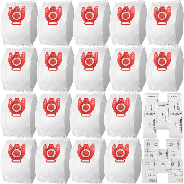 18 Pack Airclean 3D Fjm Vacuum Cleaner Bags For Miele Fjm Compact C1 Vacuum Bags Complete C1,C2 C3 S241 S290 S300I S400 S4 S6 S2 S5 S8 Vacuum Cleaner With 5 Motor Protection Filters,5 Airclean Filter