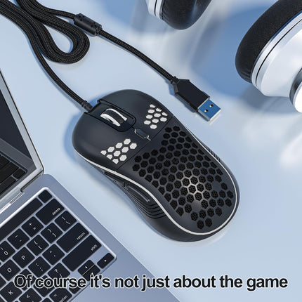 Wired Gaming Mouse with,RGB Backlight high Precision 8800 DPI USB Plug Play Lightweight Gaming Mouse, 6 programmable Buttons,Ergonomic Wired Mouse for Laptop,Computer,PC,Mac(Black)