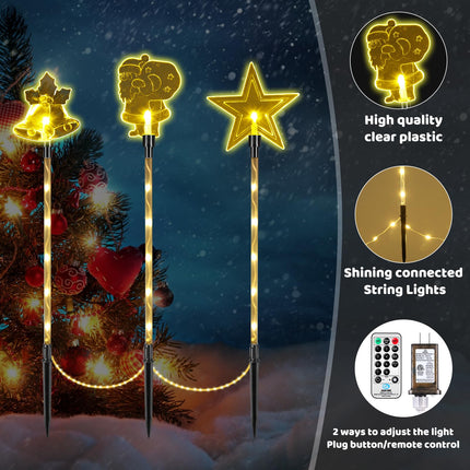10 Pack Christmas Landscape Lights Outdoor Decorations, Snowflakes Waterproof Pathway Lights with Stakes, LED Night Lights for Outside Yard, Lawn, Patio, Walkway, Holiday Party Wedding Decor (Tree)