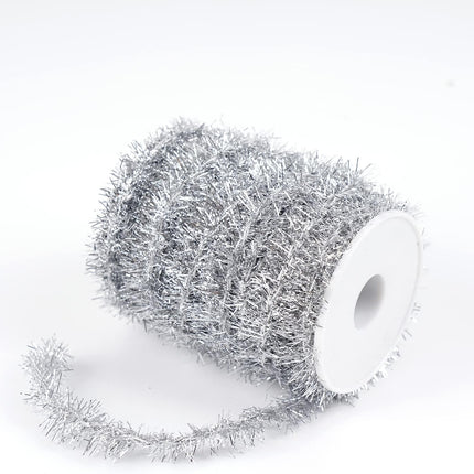 66 Feet Christmas Tinsel Garland Metallic Holiday Tinsel Garland Twist Tinsel Thin Glitter Tinsel Garland Decoration for Christmas Tree,Wedding Birthday Party Decorations Supplies (Silver)