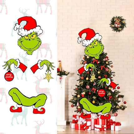 Christmas Decorations for Tree - Funny Christmas Tree Ornament Thief Stole Tree Topper Head Arms and Legs for Holiday Xmas Home Party Decorations