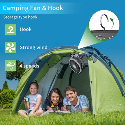 Handfan Upgraded Golf Cart FanStrengthen Clamp, 8 Inch Clip Fan With Clip Enhancer, 10000Mah Battery Operated Rechargeable Fan