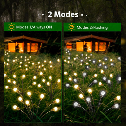 8 Pack Christmas Solar Garden Lights, d LED Firefly Solar Lights (Sway by Wind), Waterproof Outdoor Solar Christmas Lights for Yard Patio Pathway Christmas Decorations (Warm White)