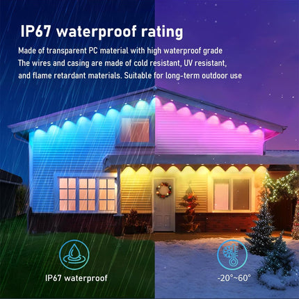 Permanent Outdoor Lights, Smart RGB Outdoor Lights with Remote & APP Control,100ft with 60 LED Eaves Lights 75 Scene Modes IP67 Waterproof for Christmas, Halloween Decor, Outdoor Decor