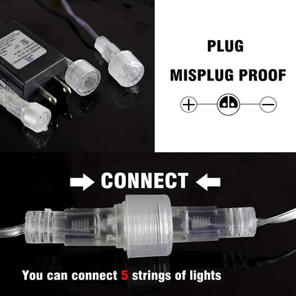 TW SHINE Christmas Meteor Shower Lights Outdoor, 864 LED 12" 24 Tubes Waterproof Christmas Lights Outdoor Plug in, Snow Falling Rain Icicle Xmas Lights Decorations, Warm White