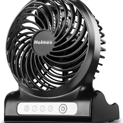Holmes 4 Personal Fan, Rechargeable Battery, 3 Speed Settings, Lightweight, Compact And Portable, Adjutstable Head, Home