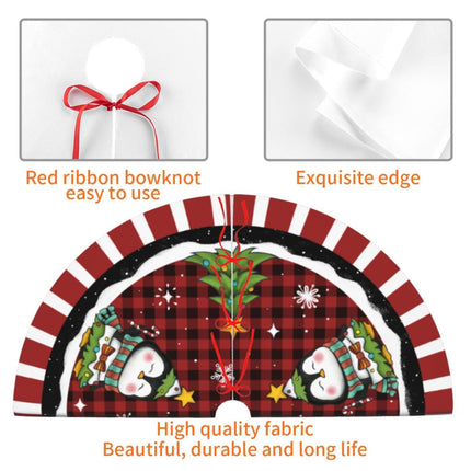 Christmas Penguin Christmas Tree Skirt Holiday Party Supplies Decorations Halloween Xmas Tree Mat Farmhouse Decorations 36"