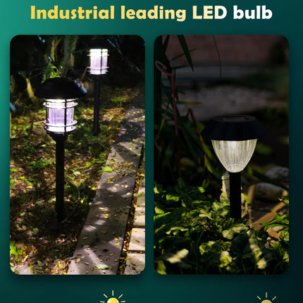 Solar Lights Outdoor Waterproof, 8 Pack LED Solar Garden Lights for Yard, Patio, Walkway, Landscape, Planter