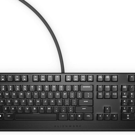 Alienware - AW310K Mechanical Gaming Keyboard AW310K: Cherry MX Red Switches - Nkro - Per-Key White LED - USB Passthrough & Media Control - 5 Onboard Profiles Black