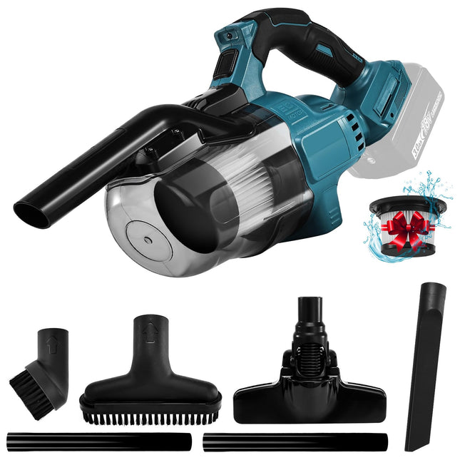 Cordless Handheld Vacuum Cleaner For Makita 18V Battery, Electric Portable Hand Vacuum Cleaner 16Kpa Powerful Suction For Car Floor Carpet + Washable Hepa Filter No Battery