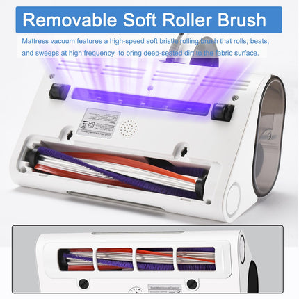 Mattress Vacuum Cleaner, Bed Vacuum Cleaner With Uv & High Heating Tech, 12Kpa Suction 500W Powerful Handheld Vacuums For Dust Recognition & Remove Pet Hair