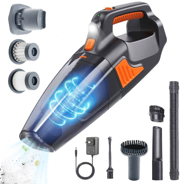 Handheld Vacuum Cleaner, 16000Pa Powerful Suction Cordless Rechargeable, For Car Home Office Cleaning With Led Light