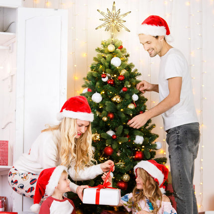 Christmas Tree Star Decorations, 13inches Metal Hollow Design, 20 LED Lights，Sparkling Tree Toppers Christmas Decorations Light up Your Christmas, Star Tree Topper Decorations for Home Holiday Party