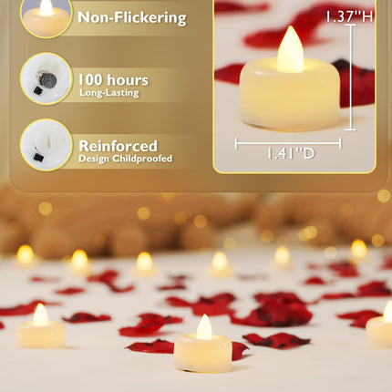 Amagic 24Pack Flameless LED Tea Lights Candles Battery Operated, Electric Fake Tealight Candles for Votive, Halloween, Christmas, Home Decor, Wedding, Table Decor (24Pack)