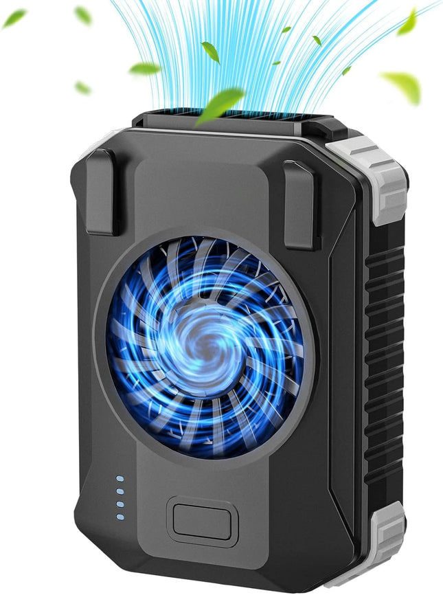 4In1 𝐖𝐚𝐢𝐬𝐭 𝐅𝐚𝐧 Upgraded 3 Speeds Strong Airflow 10000Mah Portable Cooling Fan Rechargeable Wearable Personal Clip