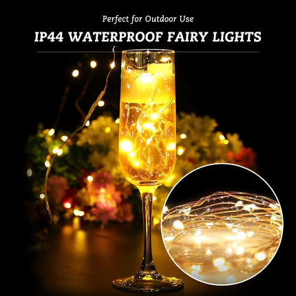 12 Pack Fairy Lights Battery Operated String Lights，7FT 20LED Waterproof Silver Wire Christmas Lights Outdoor,Firefly Mini Lights for Bedroom Party Birthday Wedding Indoor Decorations.