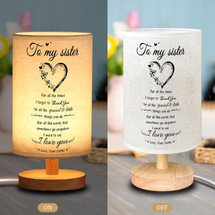 Sister s from Sister Table Lamp, Mothers Day Birthday for Sister, Christmas Sister s from Sister Night Light, to My sister Graduation Anniversary Graduation Wedding present for Sister
