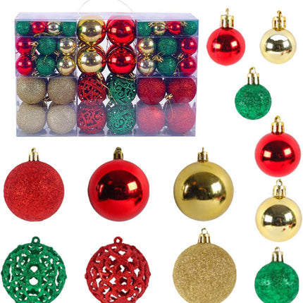 100 Pcs Christmas Ball Ornament Set, Red Green and Gold Shatterproof Christmas Decorations Set Hanging Plastic Xmas Balls for Home, Holiday, Wedding, Xmas Hanging Decortions