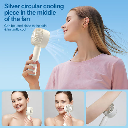 Handheld Cooling Fan, Handheld Fan Mini Air Conditioner Refrigeration Fan, Ice Cooling Mode With 3 Speed Wind, Usb Rechargeable