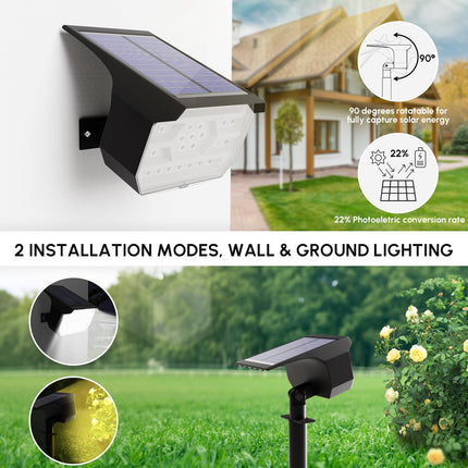 Solar Lights Waterproof 7 Modes Christmas Solar Spot Lights 29 LED Colorful Solar Powered Garden Landscape Spotlights 2 Mounting Ways Solar Lights for Outside Yard Patio Porch Driveway (4 Pack)