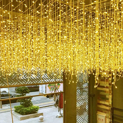 LED Icicle Christmas Lights, 16.4FT 216 LEDs Fairy String Lights Extendable Curtain 8 Modes Dangling Twinkle Novelty Hanging Lights for Ceiling Garden Party Decorations, Warm White 5M