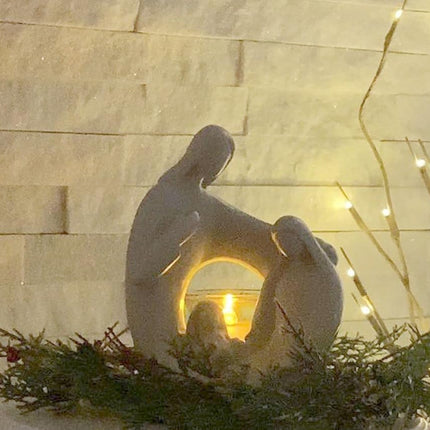 Artificial Realistic-Looking Cedar Wreath Candle Ring Mini Wreath Accent for Statues, Lanterns, Nativity, Candle Holders, Doors, Windows, Centerpieces, Tree Decorations, Holiday Decor, Pillars