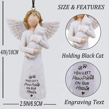 Cat Christmas Tree - Cat Ornament, Christmas Tree Topper Angel, Christmas Tree for Cats, Cat Christmas Ornament, Christmas Cat Tree, Cat Figurines, White Cat Ornament