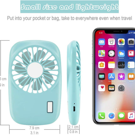 Aluan Handheld Fan + HandsFree Neck Fan With Lanyard, Rechargeable Battery Operated, Perfect For Makeup Or Travel