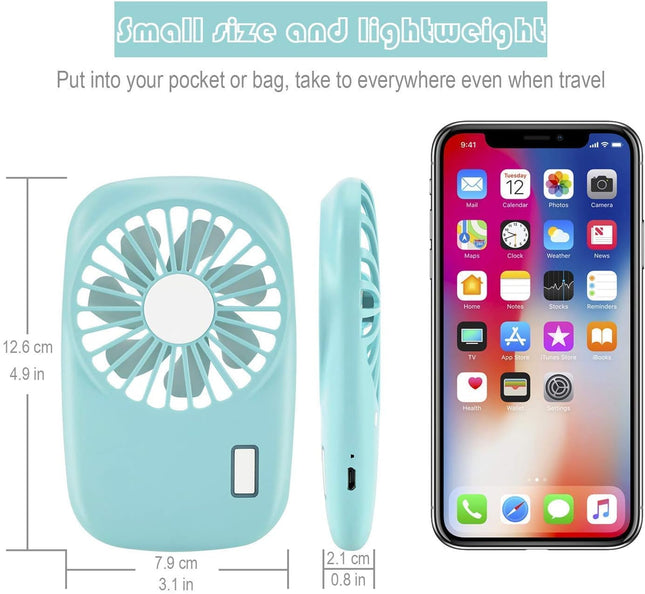 Aluan Handheld Fan + HandsFree Neck Fan With Lanyard, Rechargeable Battery Operated, Perfect For Makeup Or Travel