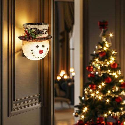 FUNPENY Snowman Christmas Porch Light Covers, Christmas Outdoor Decoration Holiday Light Covers for Porch Lights, Garage Lights, Large Light Fixtures