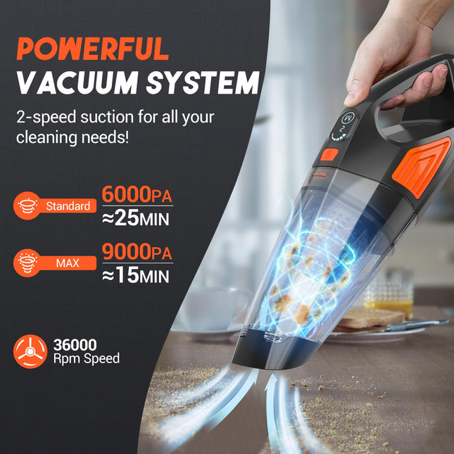 Handheld Vacuum Cordless Car Vacuum, Dust Buster Hand Vcauum Rechargeable With Largecapacity Battery, Lightweight Rechargeable Powerful Portable Vacuum For Car, Home And Pet Hair