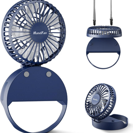 Handfan Portable Necklace Fan, Rechargeable Mini Personal Neck Fan, Hands Free Battery Operated Wearable Fan For Travel Outdoor