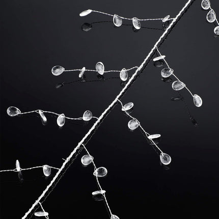 WILLBOND Ice Wire Clear Garland Steel Wire Acrylic Crystal Garland Faux Crystal Bead Garland Tree Bead for Wedding, Birthday Party Decoration (33 ft)