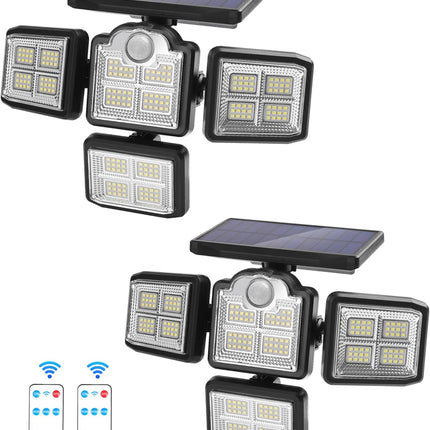 Solar Led Floodlight: 38W, 6000Lm, 6000K Outdoor Motion Sensor Light With Ip65 Waterproof Security Light, Remote Control