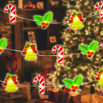 Christmas Decorations String Lights, 30 LED Copper String Lights with Remote Control & Waterproof Jingling Bell&Candy Battery Operated Fairy Lights for Indoor Outdoor, Xmas Tree Decor (Warm White)