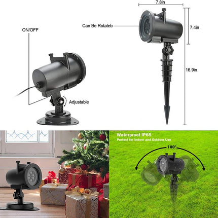Slide Show Christmas LED Holiday Projector, Waterproof 16 HD Effects Moving Patterns Multiple Themes Christmas Projector Lights Outdoor for Xmas House Garden,Yard,Party,Club,Landscape