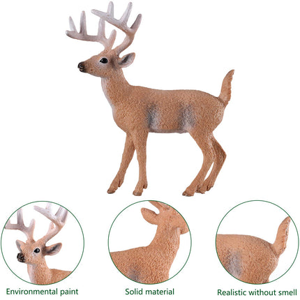 13 Pieces Christmas Mini Forest Animal Figures Trees Kit Woodland Creatures Figurines Animal Cake Toppers Plastic Trees Tabletop Ornaments for Xmas Village Accessories Decoration