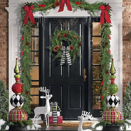 RECUTMS Christmas Garland Greenery Outdoor Pine Garland,Christmas WreathDecorations for The Home Mantle Garland Xmas Holiday Decoration Indoor (Pine Cones)
