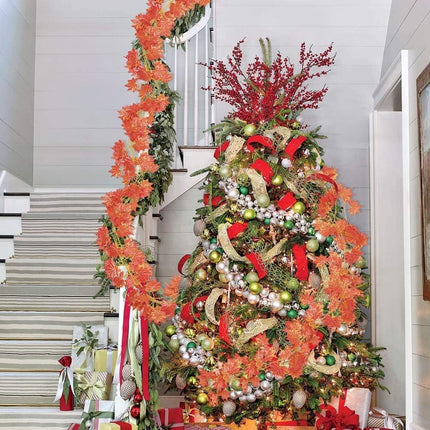 Fall Garland Maple Leaf, Hanging Vine Garland Artificial Autumn Foliage Garland Thanksgiving Decor for Home Wedding Fireplace Party Christmas (Maple/12 Strands)