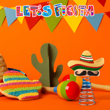 Queekay Mexican Fiesta Hat Miniature Tree Topper Cinco De Mayo Ornaments Sombrero Hat Straw Tree Topper 4 Inches Mini Tree Decorations Mexican Party Favors Supplies