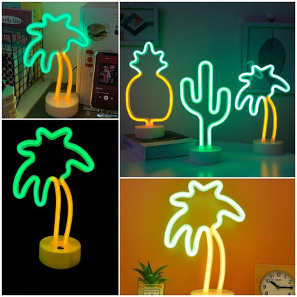 UrsaMajor 2 Packs Neon Signs, Pink Flamingo and Green Palm Tree Neon Wall Decor Lights USB/Battery Powered Neon Lights for Bedroom Birthday Party Christmas s (Flamingo&Palm Tree)