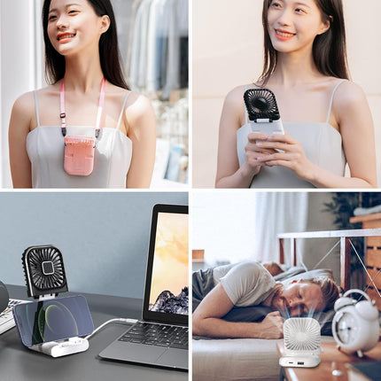 Mini Fan Portable Handheld Fan Rechargeable Small Battery Operated Personal Fan All In 1 As Power Bank, Phone Holder, Hand Held