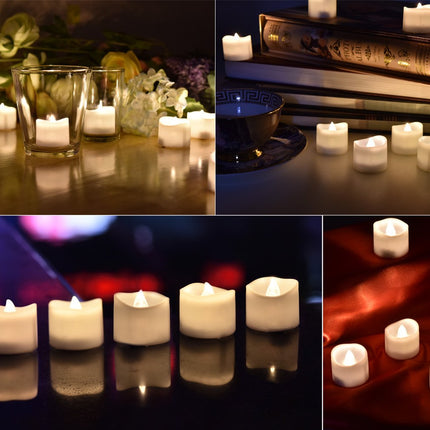 eLander LED Tea Lights Flameless Candle with Timer, 6 Hours on and 18 Hours Off, 1.4 x 1.3 Inch, Warm White, [12 Pack]
