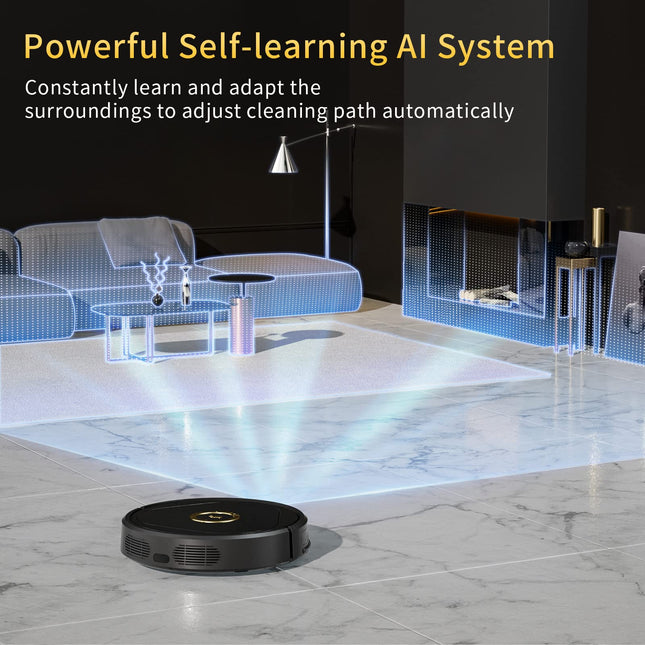 Trifo Robot Vacuum, Robotic Vacuum Cleaner, 3000Pa Strong Suction, Intelligent Ai Mapping, Virtual Walls, Perfect For Pets Hair, Selfcharging, Carpets, Hard Floors, Tile, Wifi, Alexa, App Control